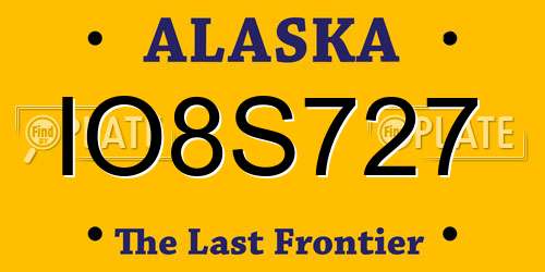 IO8S727 Alaska License Plate