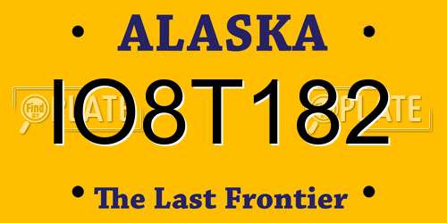 IO8T182 Alaska License Plate