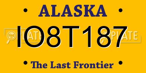 IO8T187 Alaska License Plate