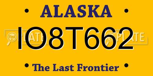 IO8T662 Alaska License Plate