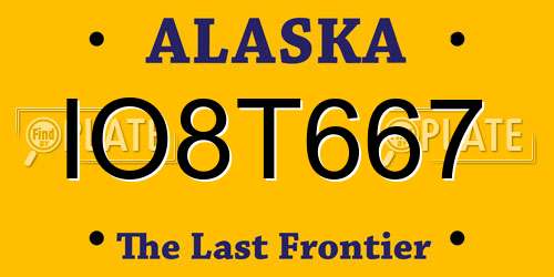 IO8T667 Alaska License Plate