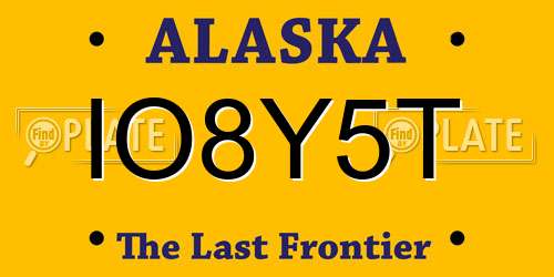 IO8Y5T Alaska License Plate