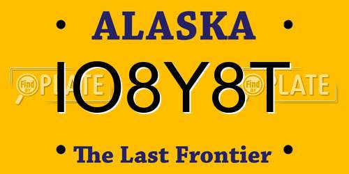 IO8Y8T Alaska License Plate