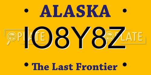 IO8Y8Z Alaska License Plate