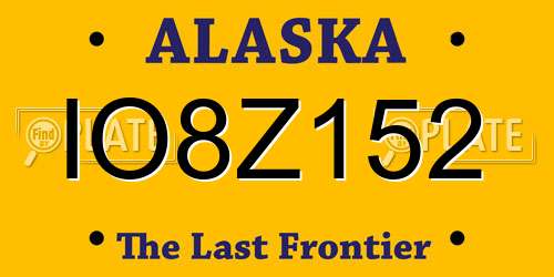 IO8Z152 Alaska License Plate