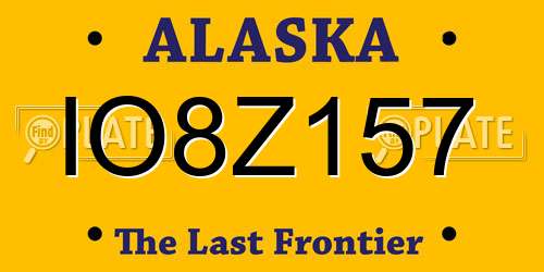 IO8Z157 Alaska License Plate