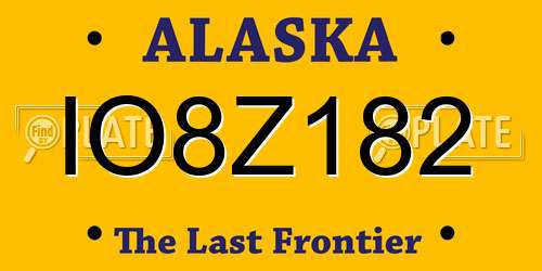 IO8Z182 Alaska License Plate