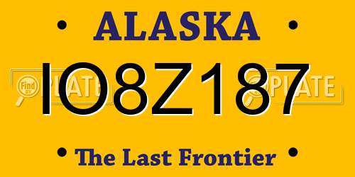 IO8Z187 Alaska License Plate