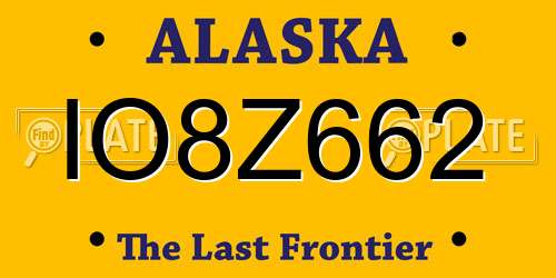 IO8Z662 Alaska License Plate