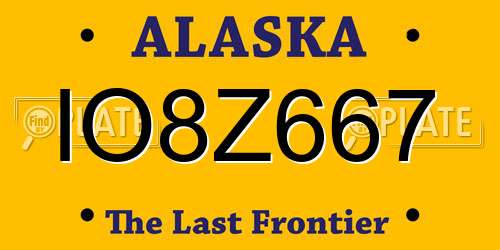 IO8Z667 Alaska License Plate