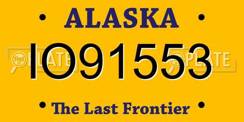 IO91553 Alaska License Plate