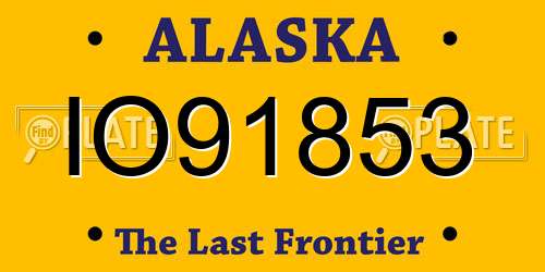 IO91853 Alaska License Plate