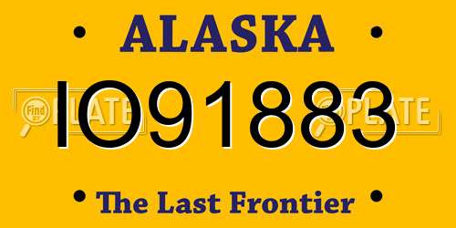IO91883 Alaska License Plate