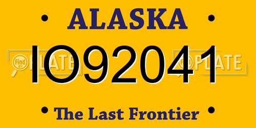 IO92041 Alaska License Plate
