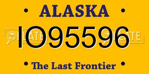 IO95596 Alaska License Plate