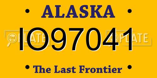 IO97041 Alaska License Plate