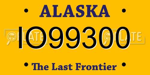 IO99300 Alaska License Plate