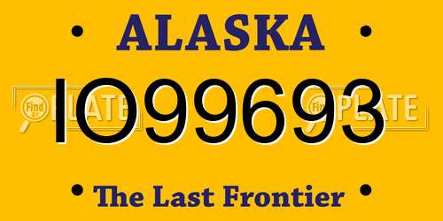 IO99693 Alaska License Plate