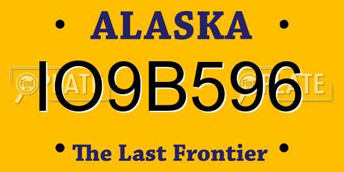 IO9B596 Alaska License Plate