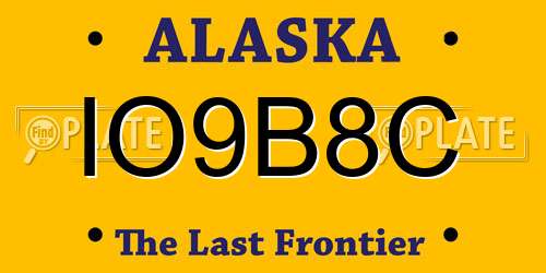 IO9B8C Alaska License Plate