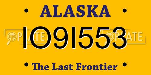 IO9I553 Alaska License Plate