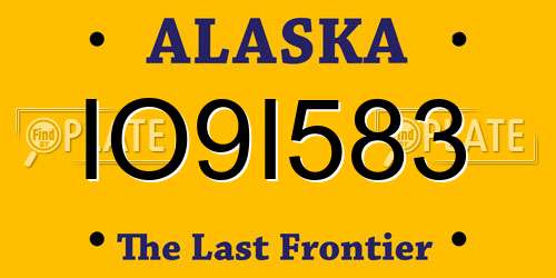 IO9I583 Alaska License Plate