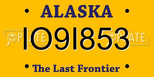 IO9I853 Alaska License Plate