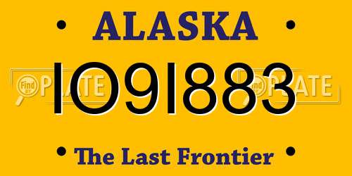 IO9I883 Alaska License Plate