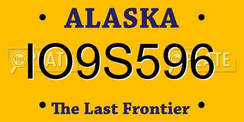 IO9S596 Alaska License Plate