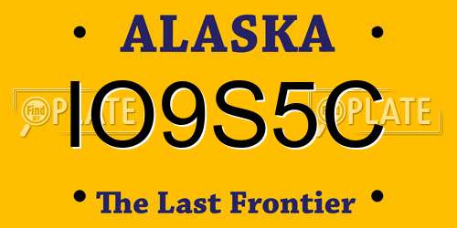 IO9S5C Alaska License Plate