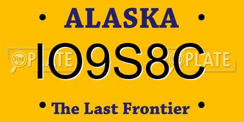 IO9S8C Alaska License Plate