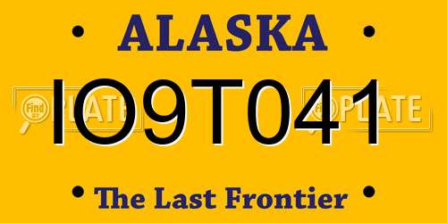 IO9T041 Alaska License Plate