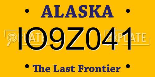 IO9Z041 Alaska License Plate