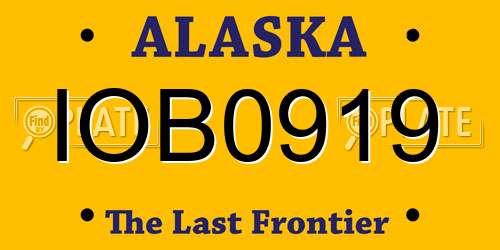 IOB0919 Alaska License Plate