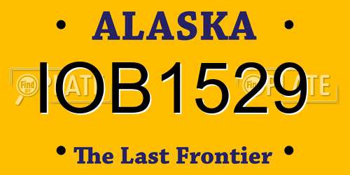 IOB1529 Alaska License Plate