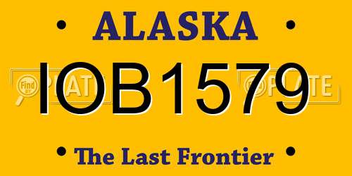 IOB1579 Alaska License Plate