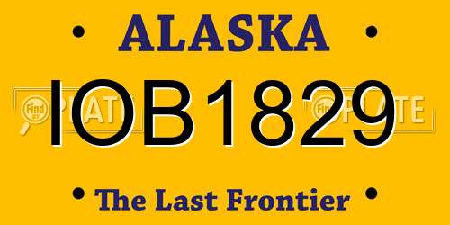 IOB1829 Alaska License Plate