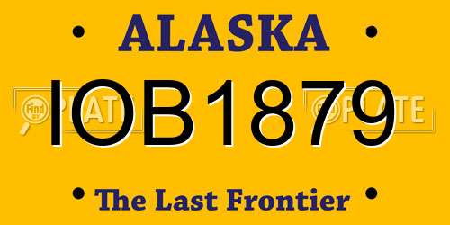 IOB1879 Alaska License Plate