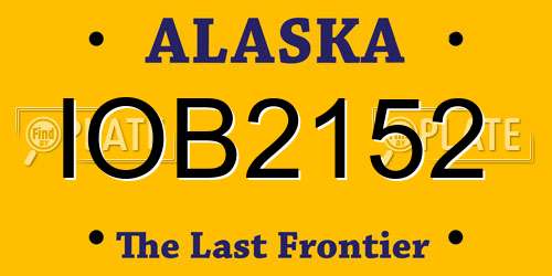 IOB2152 Alaska License Plate