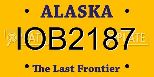 IOB2187 Alaska License Plate