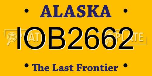 IOB2662 Alaska License Plate