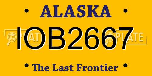 IOB2667 Alaska License Plate