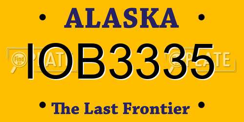 IOB3335 Alaska License Plate