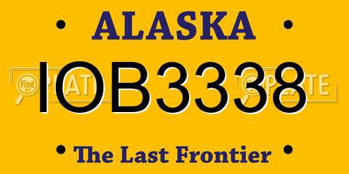IOB3338 Alaska License Plate