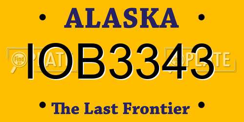 IOB3343 Alaska License Plate
