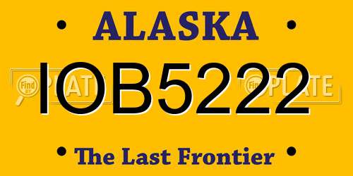 IOB5222 Alaska License Plate
