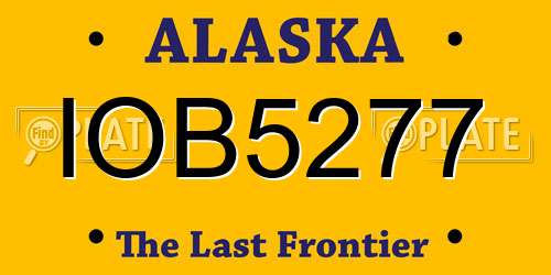 IOB5277 Alaska License Plate