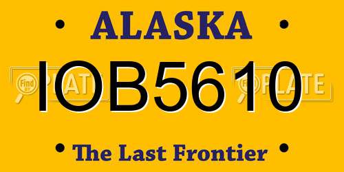 IOB5610 Alaska License Plate