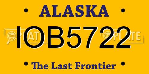 IOB5722 Alaska License Plate