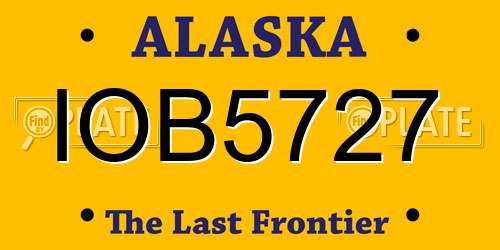 IOB5727 Alaska License Plate